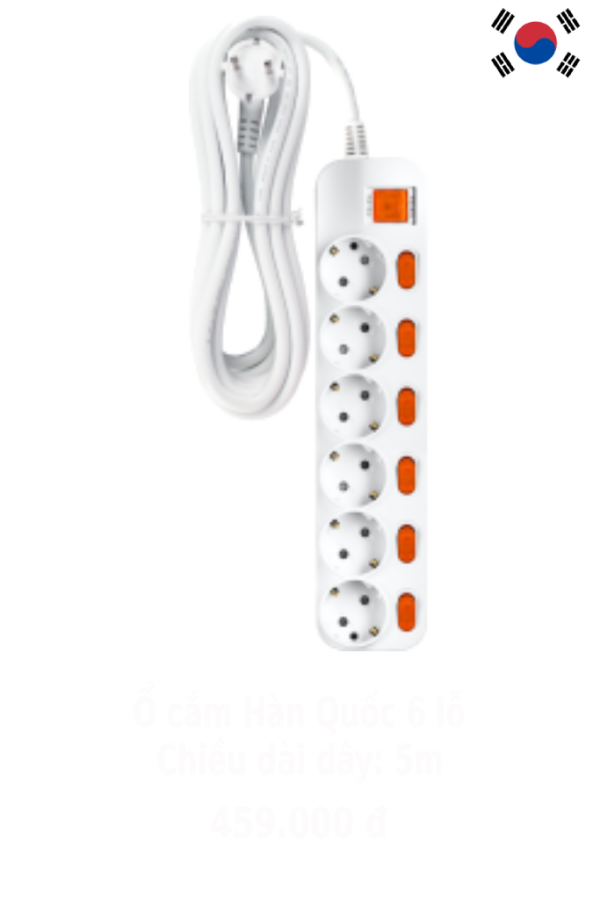 ổ cắm quốc 6 lỗ 5m